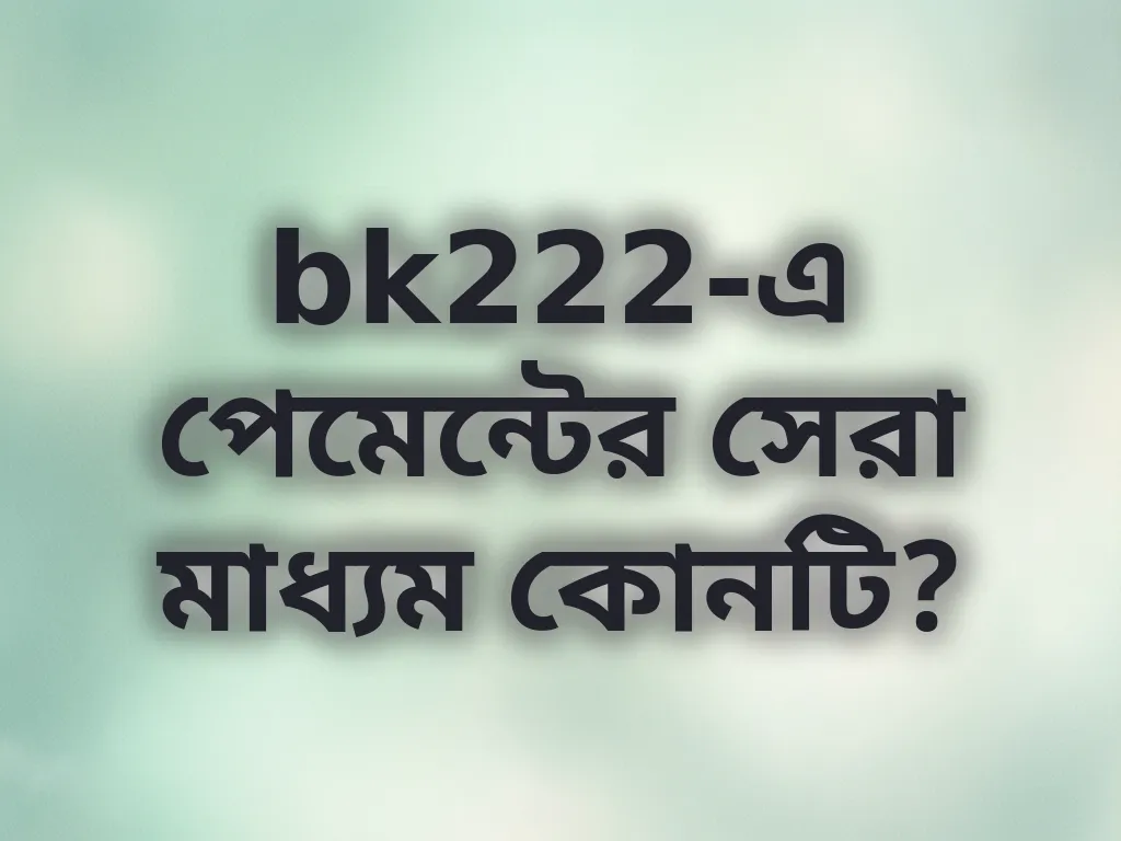 bk222-এ পেমেন্টের সেরা মাধ্যম কোনটি?